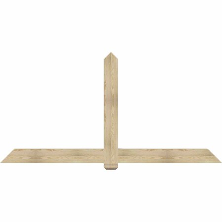 Ekena Millwork Eugene Rough Sawn Timber Gable Bracket, Douglas Fir, 96"W x 48"H x 4"D x 6"F, 12/12 Pitch GBW096X48X0406EUG00RDF